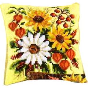 Autumn Bouquet Cross Stitch Cushion Front kit 16 x16